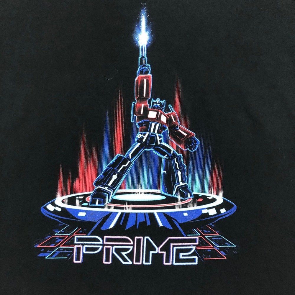 Transformers Optimus Prime Graphic Print T-Shirt Black Gildan Men's Size XL